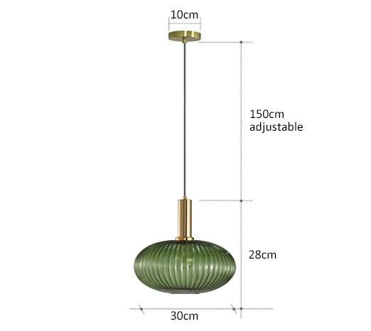 Bunte Retro Glas Pendelleuchte für Modernes Esszimmer und Café