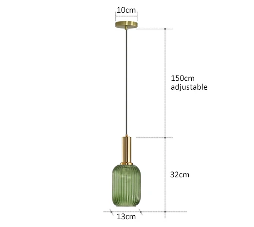 Bunte Retro Glas Pendelleuchte für Modernes Esszimmer und Café