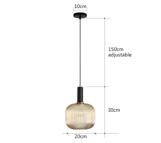 Bunte Retro Glas Pendelleuchte für Modernes Esszimmer und Café