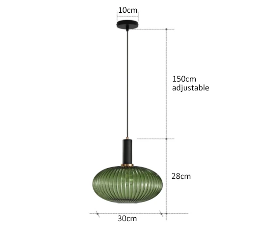 Bunte Retro Glas Pendelleuchte für Modernes Esszimmer und Café