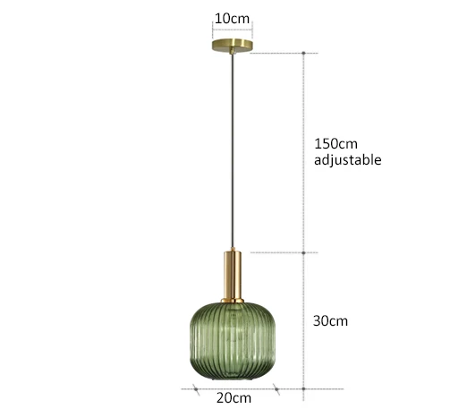 Bunte Retro Glas Pendelleuchte für Modernes Esszimmer und Café