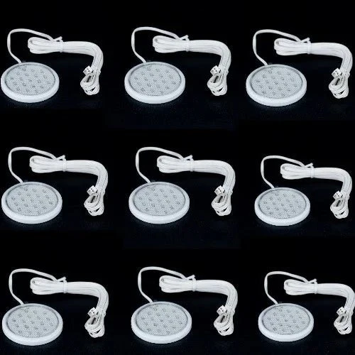 9er Set 9x1W LED Unterbauleuchte Flach Anbauleuchte blau leuchtend