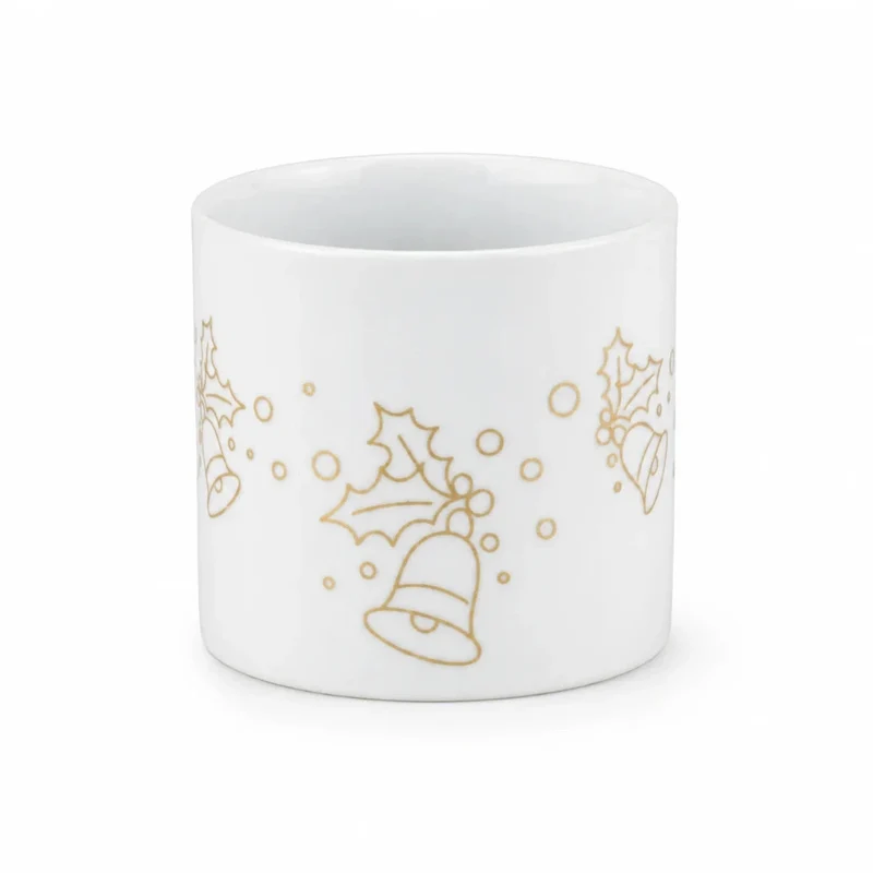 Weihnachtliches Teelichtglas Porzellan Glocke Weiß – Sompex