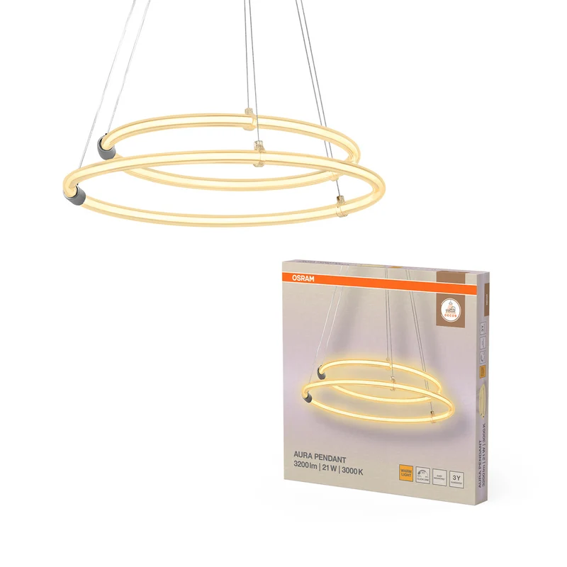 OSRAM DECOR Aura 2-teilige Pendelleuchte, 3000K, 21W, 2400lm, Click DIM