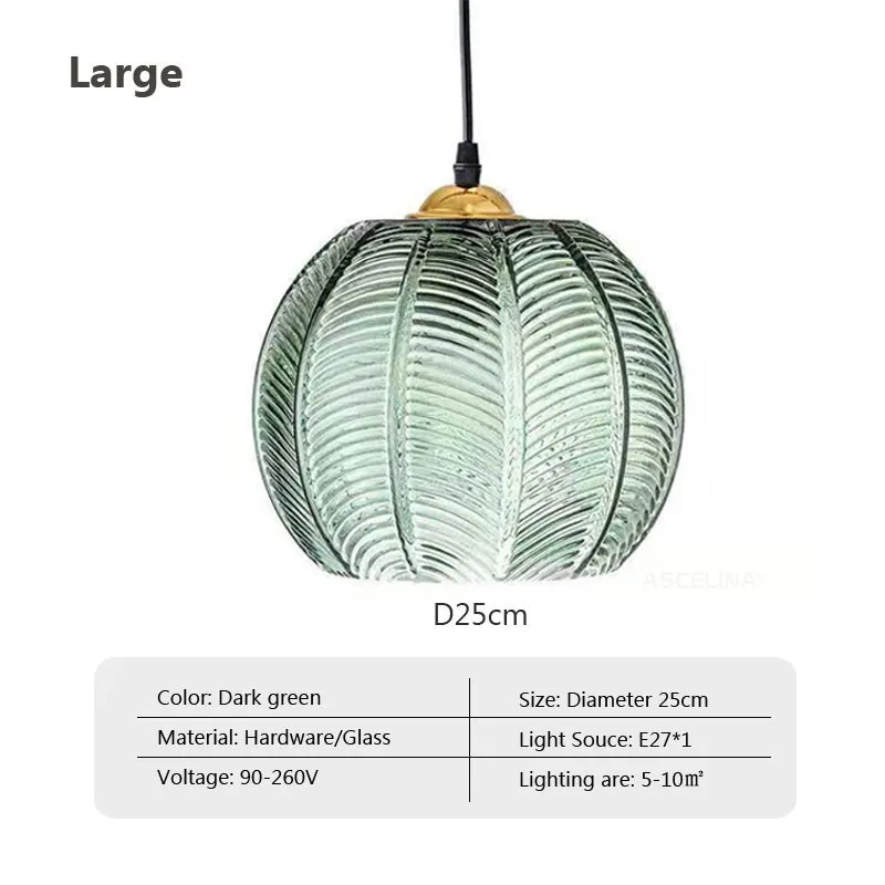 Nordische Glas Pendelleuchte mit Blattmuster für Esszimmer und Hotels