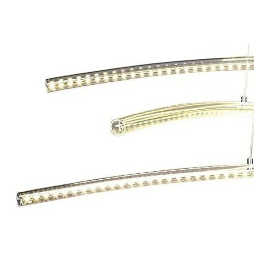 Stripe 43W LED Pendelleuchte Chrom – Design Balkenleuchte mit 3 Acryl-Stäben