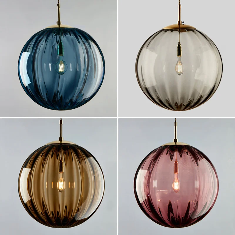 Moderne Glaskugel Pendelleuchte Zeitgemäß für Esszimmer und Kücheninsel