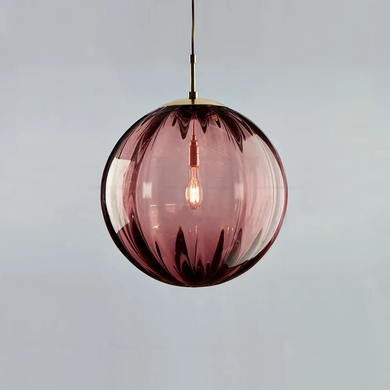 Moderne Glaskugel Pendelleuchte Zeitgemäß für Esszimmer und Kücheninsel