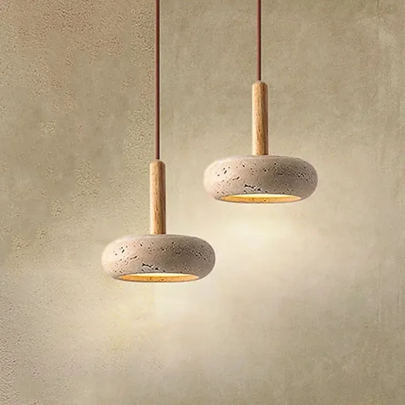 Wabi-Sabi Runde Stein Pendelleuchte für Moderne Restaurants und Wohnräume