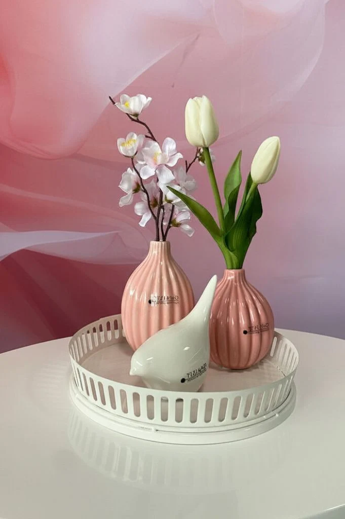 Dekoset Vasen Prisma rosa auf Canneto
