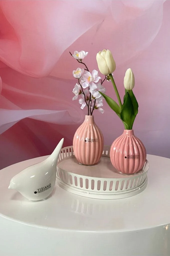 Dekoset Vasen Prisma rosa auf Canneto