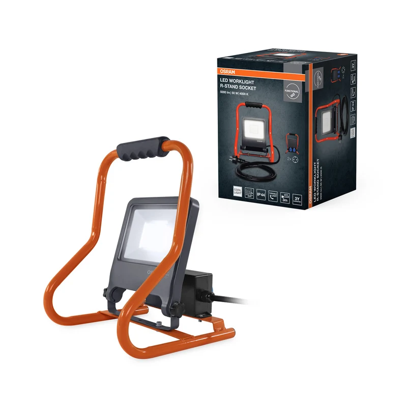 OSRAM WORKLIGHTS R-STAND Baustrahler, Mehrfachsteckdose, (GEN 2) 50W, 4500lm, 4000K