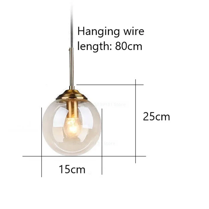 Moderne Graue Glaskugel Pendelleuchte für Esszimmer und Schlafzimmer