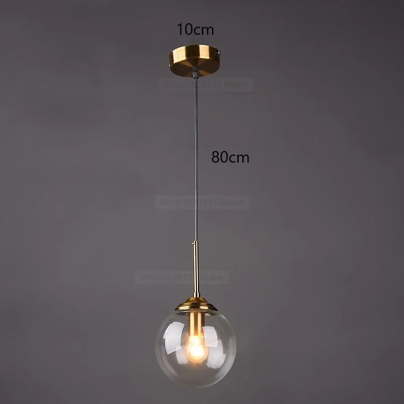 Moderne Graue Glaskugel Pendelleuchte für Esszimmer und Schlafzimmer