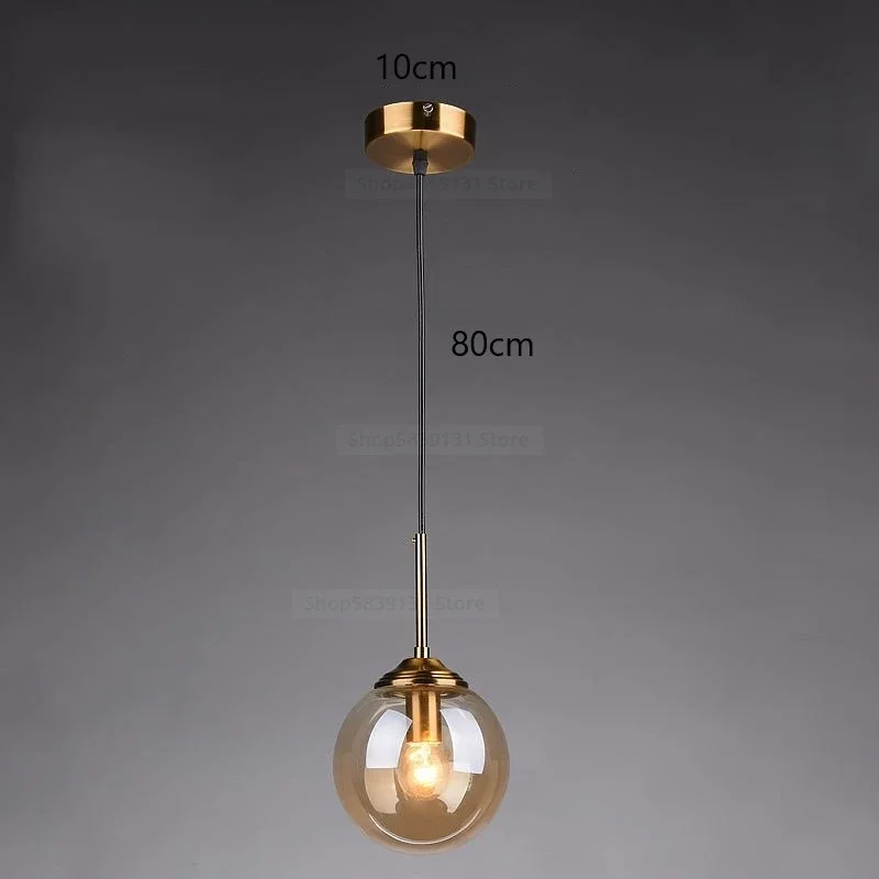 Moderne Graue Glaskugel Pendelleuchte für Esszimmer und Schlafzimmer