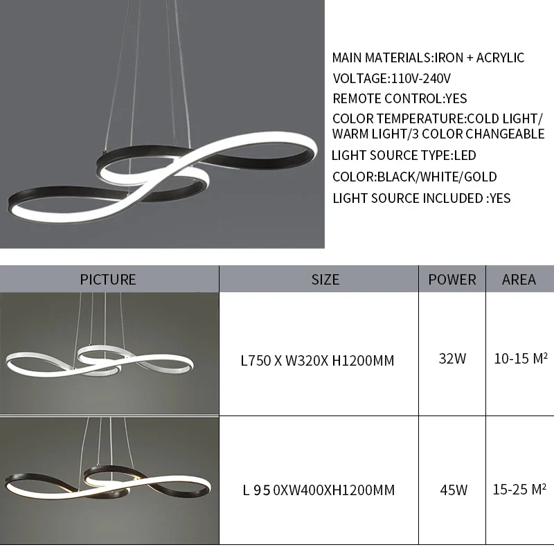 Modernes LED Kücheninsel Pendelleuchte mit Fernbedienung und Dimmer