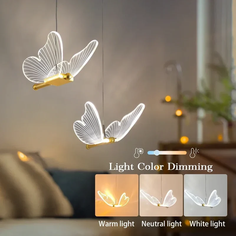 Moderne Schmetterling Pendelleuchte Poetisch für Elegantes Esszimmer und Wohnzimmer