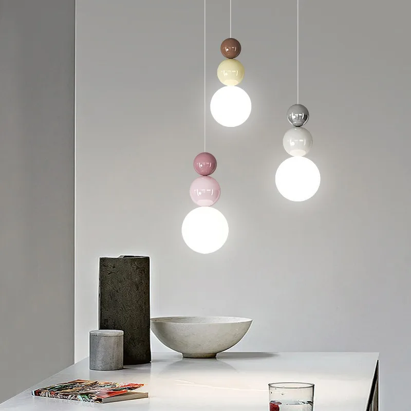 Nordische Creme Pendelleuchte Sanft für Schlafzimmer und Wohnzimmer