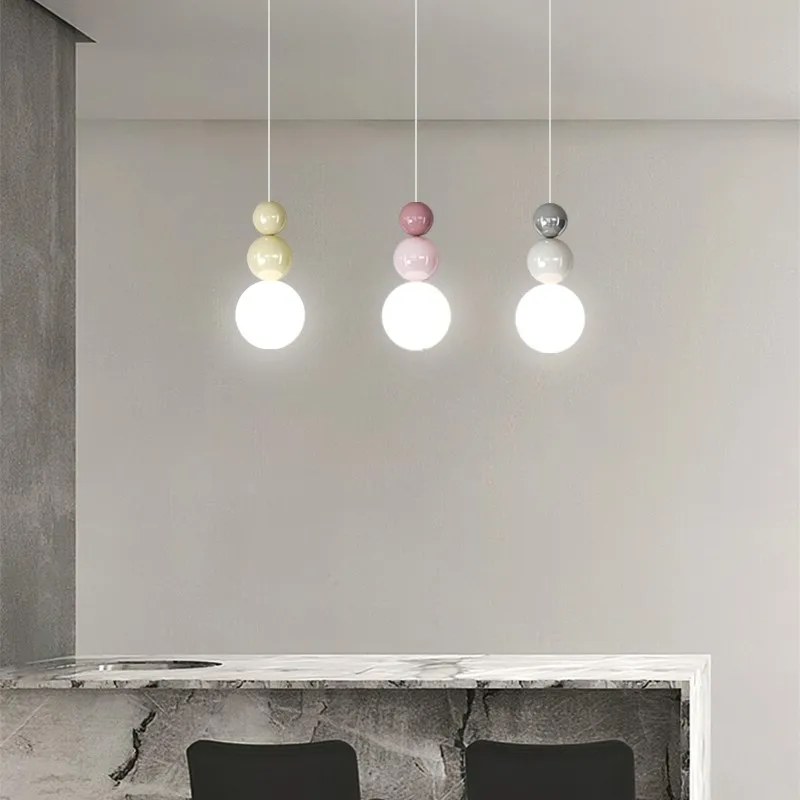 Nordische Creme Pendelleuchte Sanft für Schlafzimmer und Wohnzimmer