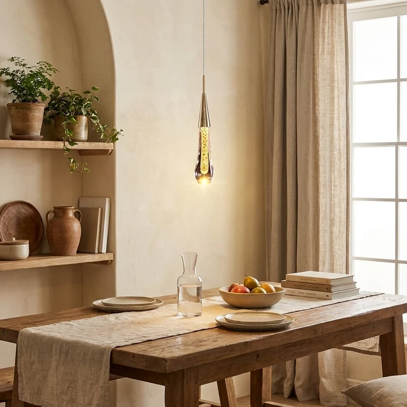 Moderne Kristall Pendelleuchte Glänzend für Elegantes Esszimmer und Wohnzimmer
