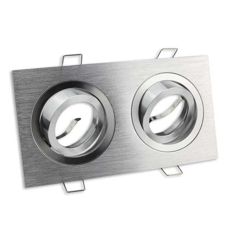 LED Einbaustrahler 2-flammig 1-9W GU10 230V eckig Einbau-Spot Leuchte