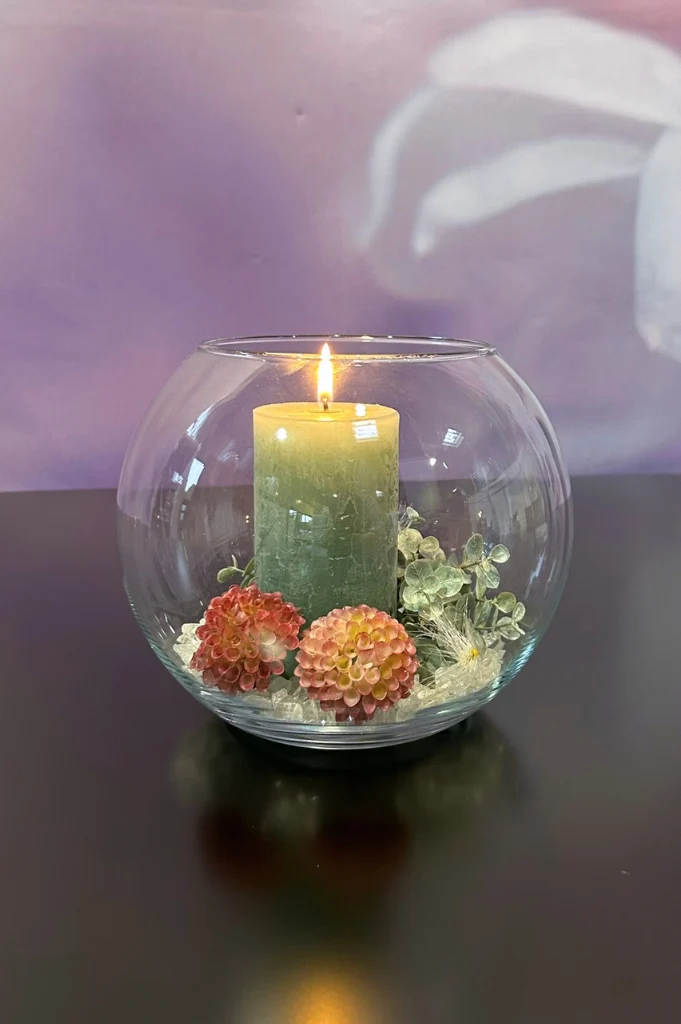 Dekoset Narvik mit Glas Ovaro+Igel Max sitzend creme-weiß