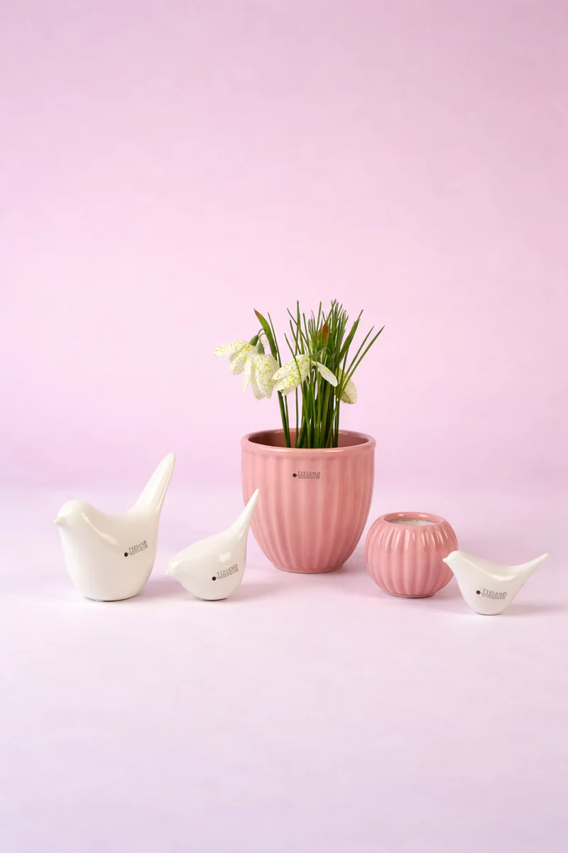 Dekoset Vogelgezwitscher rosa