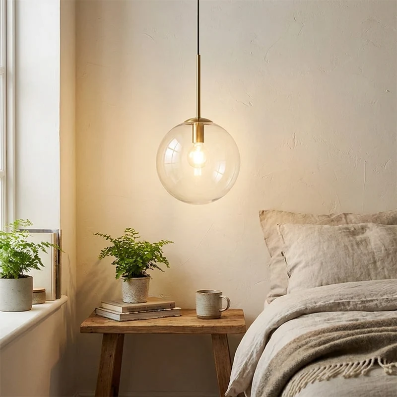 Moderne Gold Glas Pendelleuchte Glamourös für Esszimmer und Bar