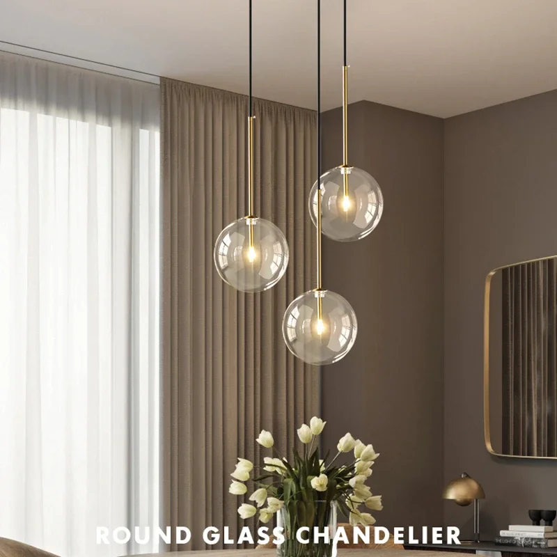Moderne Gold Glas Pendelleuchte Glamourös für Esszimmer und Bar