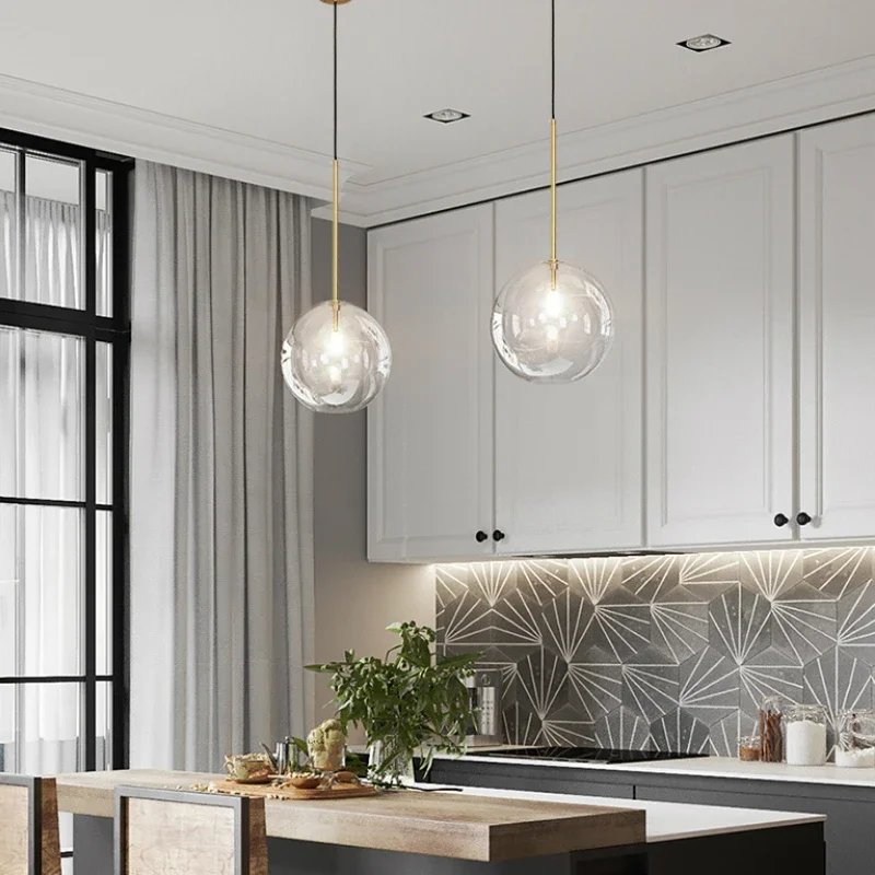 Moderne Gold Glas Pendelleuchte Glamourös für Esszimmer und Bar
