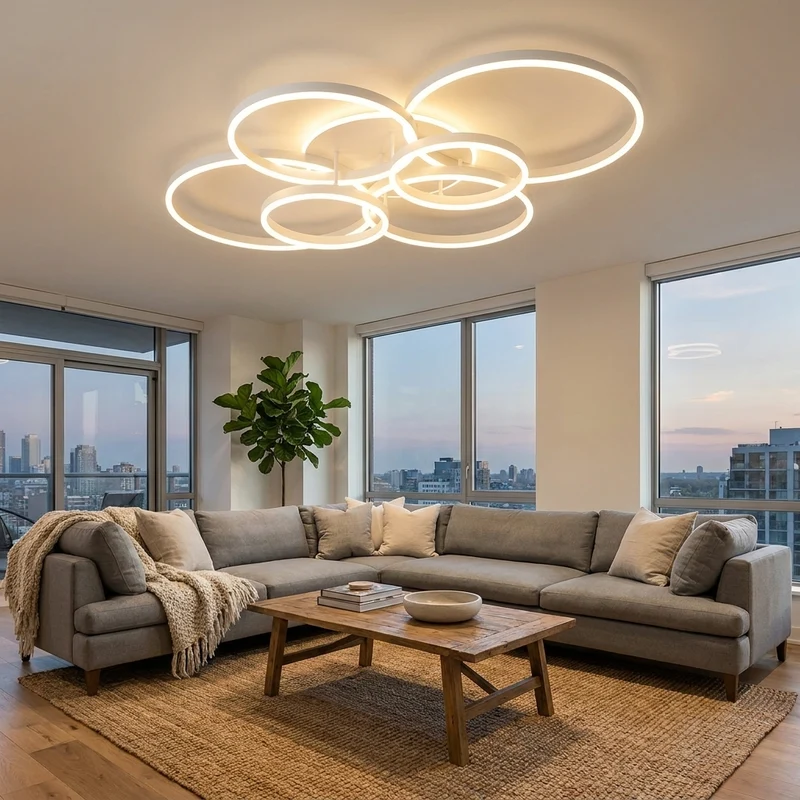 Moderne Dimmbare LED Deckenleuchte für Wohnzimmer und Schlafzimmer