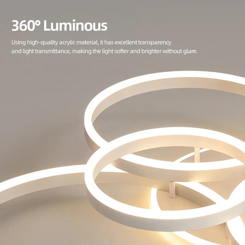 Moderne Dimmbare LED Deckenleuchte für Wohnzimmer und Schlafzimmer