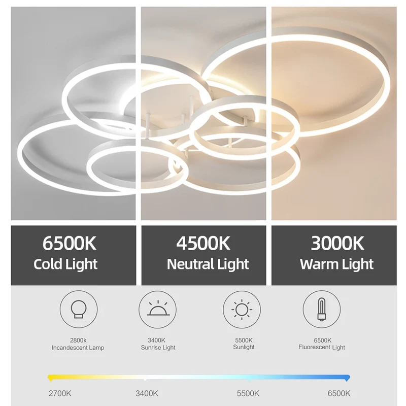 Moderne Dimmbare LED Deckenleuchte für Wohnzimmer und Schlafzimmer