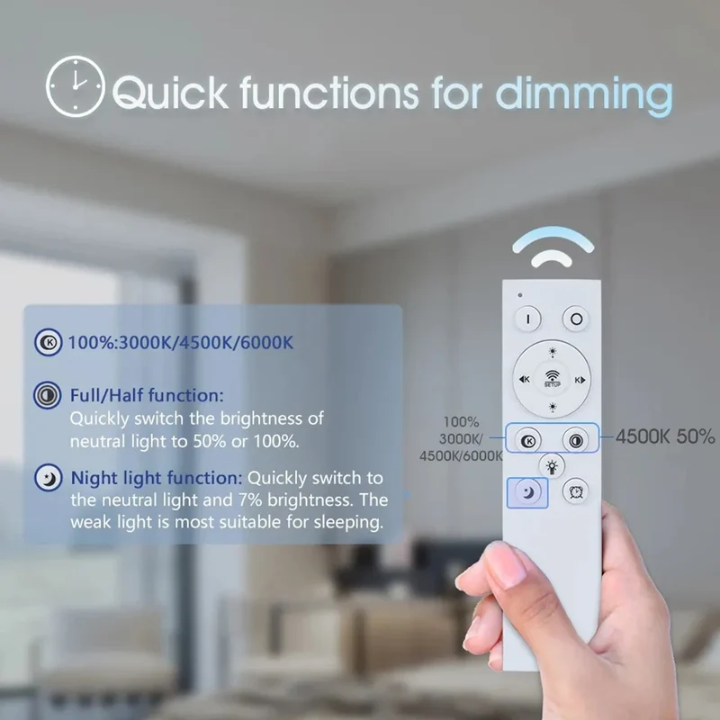 Moderne Dimmbare LED Deckenleuchte für Wohnzimmer und Schlafzimmer