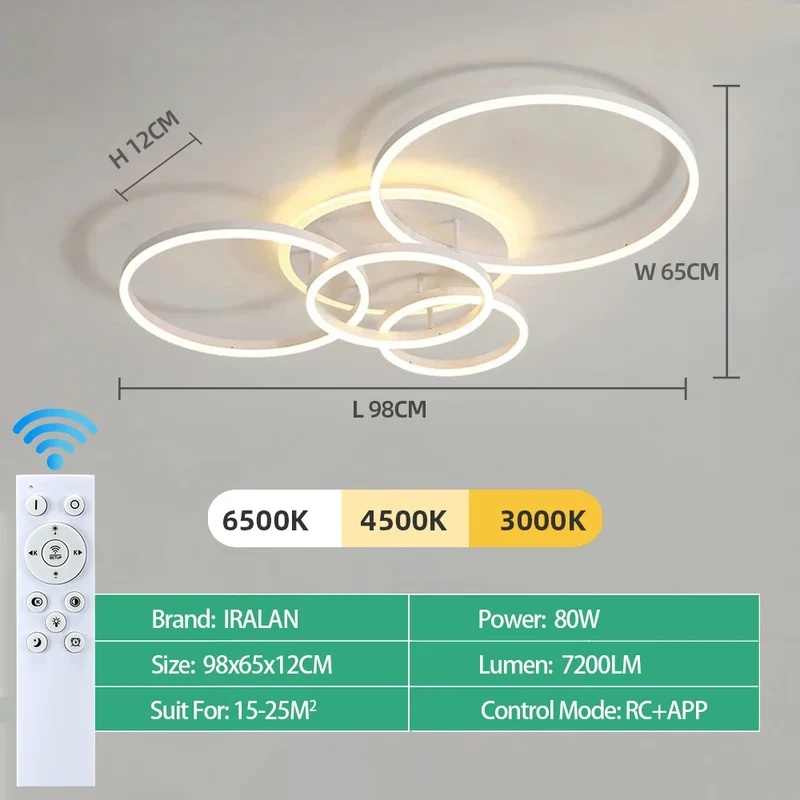 Moderne Dimmbare LED Deckenleuchte für Wohnzimmer und Schlafzimmer