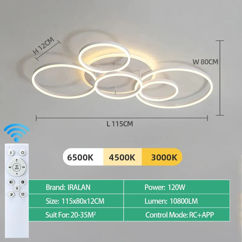 Moderne Dimmbare LED Deckenleuchte für Wohnzimmer und Schlafzimmer