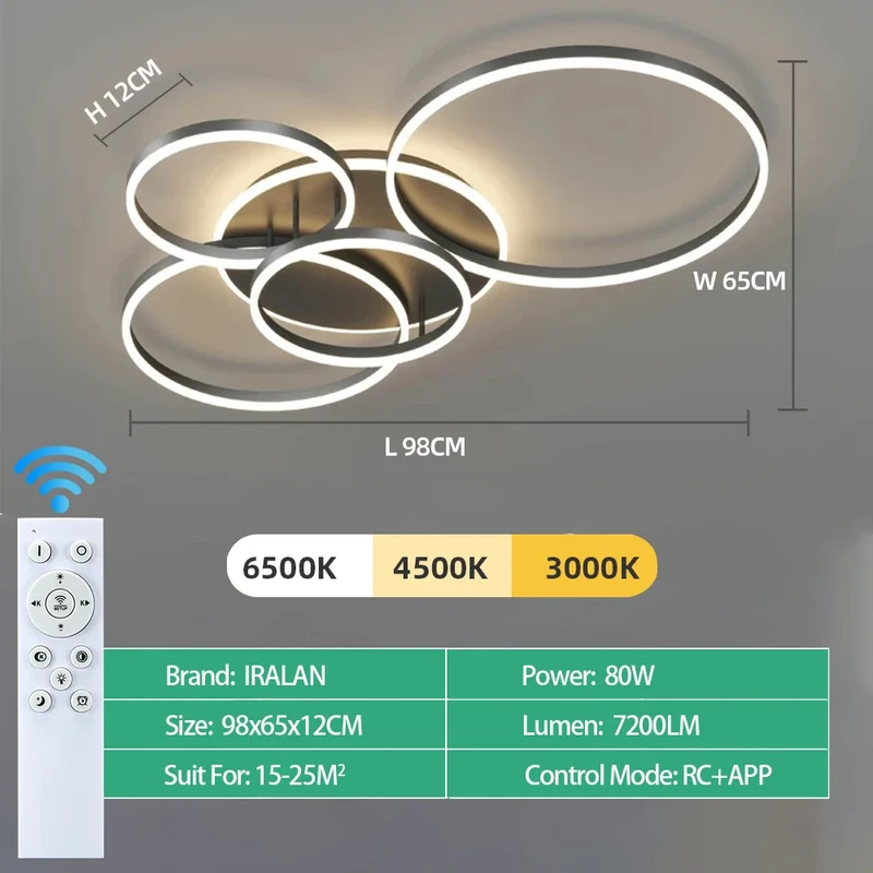 Moderne Dimmbare LED Deckenleuchte für Wohnzimmer und Schlafzimmer