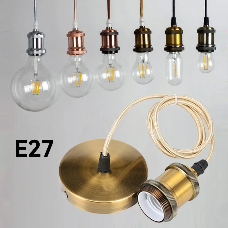 Vintage Kupfer Pendelleuchte Fassung Retro für DIY Projekte und Loft