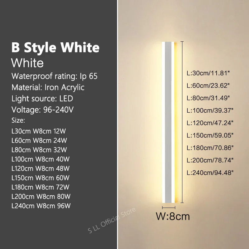 Moderne Aluminium LED Außenwandleuchte für Garten und Veranda