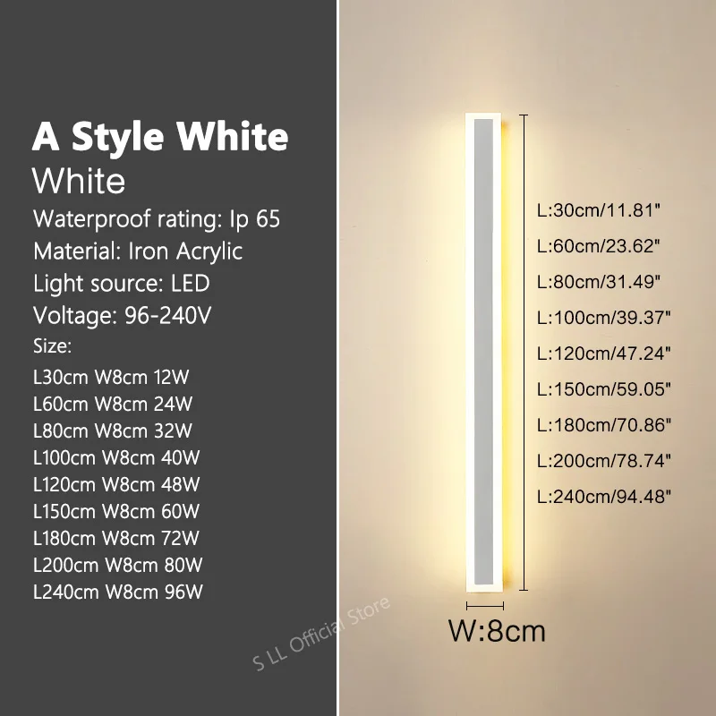 Moderne Aluminium LED Außenwandleuchte für Garten und Veranda