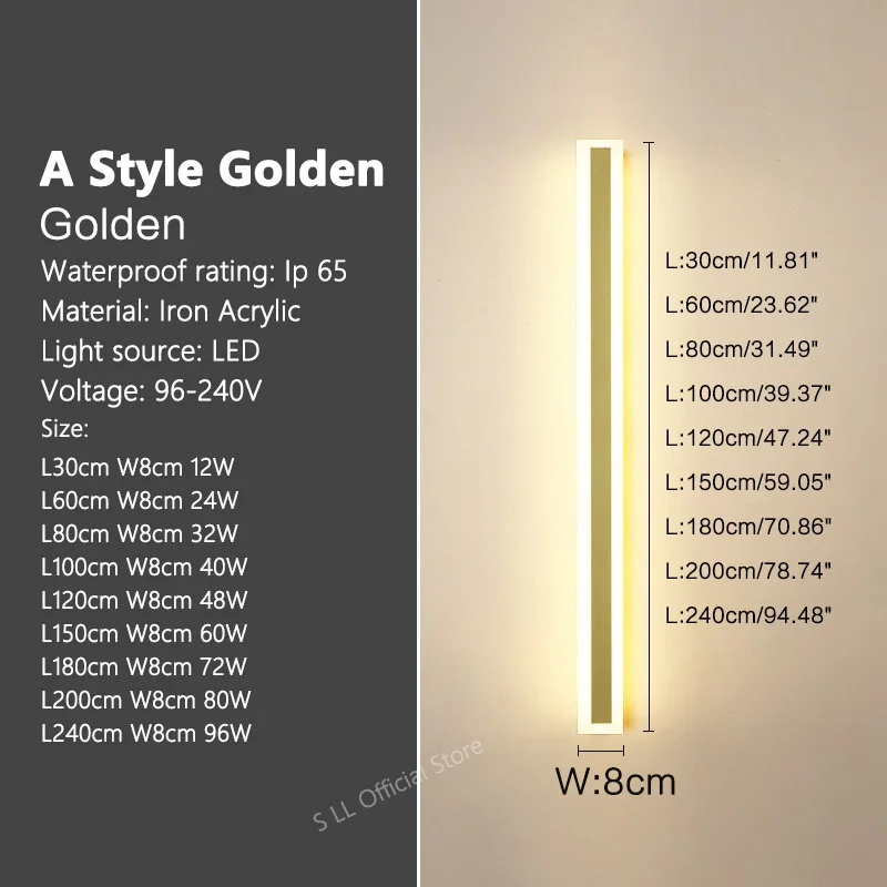 Moderne Aluminium LED Außenwandleuchte für Garten und Veranda