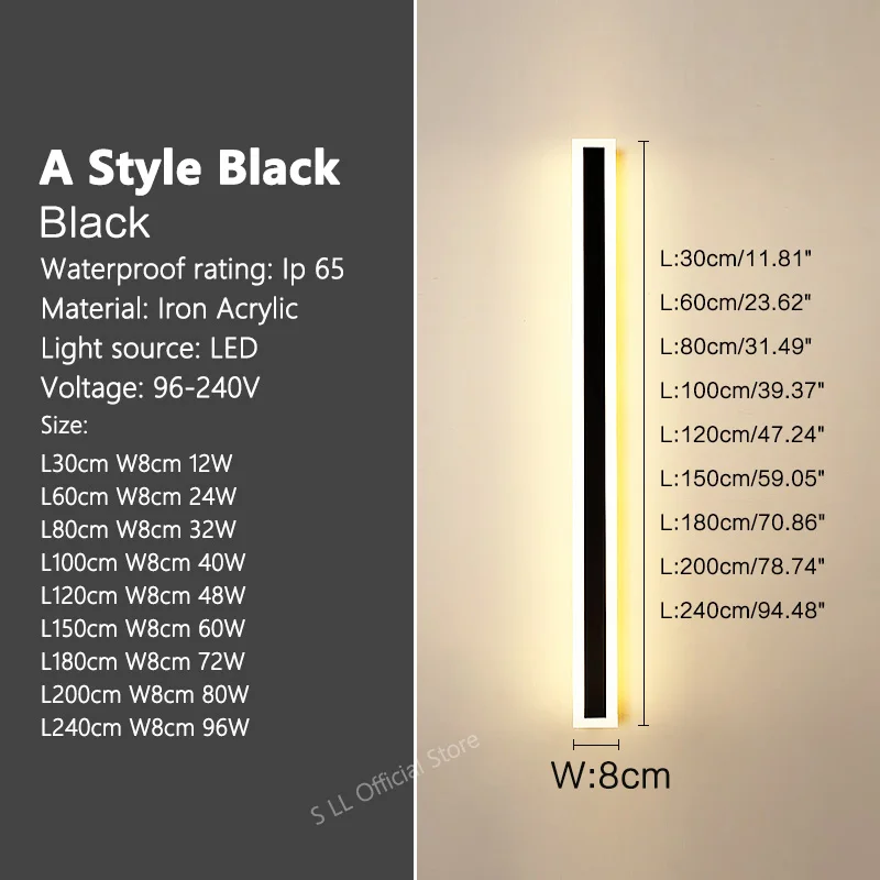 Moderne Aluminium LED Außenwandleuchte für Garten und Veranda