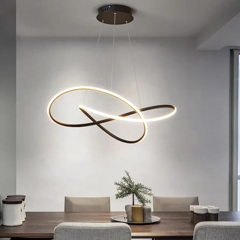 Modernes LED Pendelleuchte Oval für Esszimmer Restaurant und Hotel Lobby