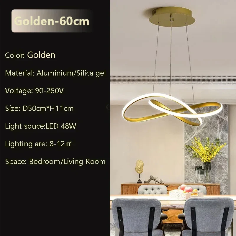 Modernes LED Pendelleuchte Oval für Esszimmer Restaurant und Hotel Lobby