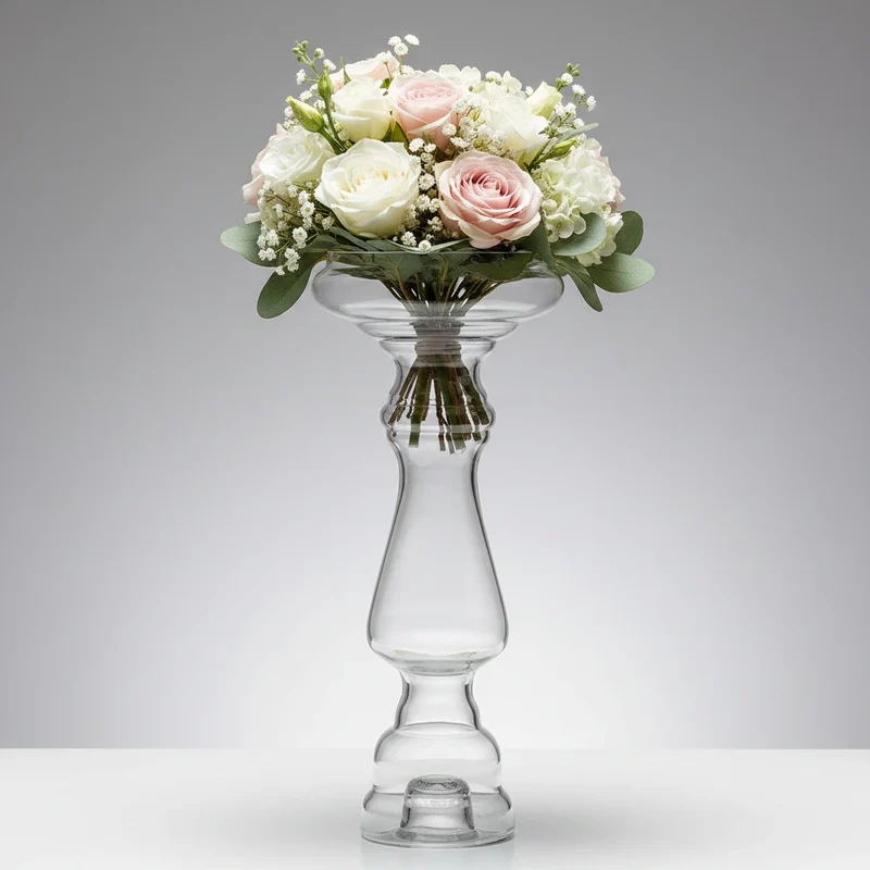 Wendevase aus Glas – 2-in-1 Blumenvase & Kerzenleuchter für Stab- & Schwimmkerzen, 27,5 cm