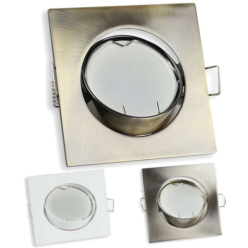 LED Einbaustrahler 3W 5W 6,5W 230 Volt eckig flach Einbaufassung schwenkbar