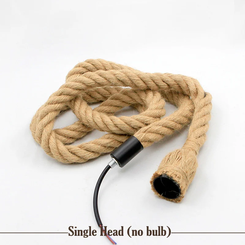 Vintage Hanfseil Pendelleuchte Industrial für Esszimmer und Wohnzimmer Rustikal
