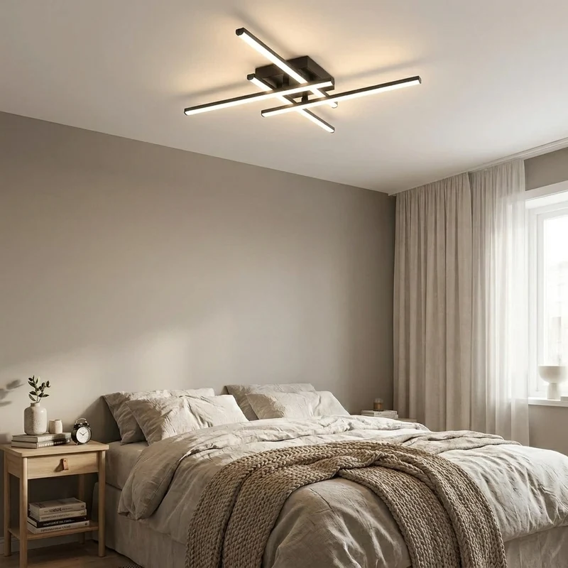 Flache LED Deckenleuchte für Wohnzimmer und Schlafzimmer aus Eisen