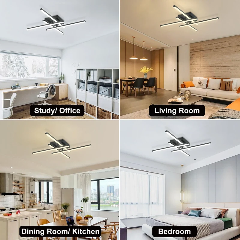 Flache LED Deckenleuchte für Wohnzimmer und Schlafzimmer aus Eisen