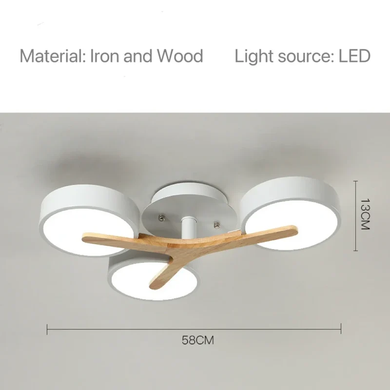 Nordische Holz-Pendelleuchte mit neun LEDs für Küche und Esszimmer